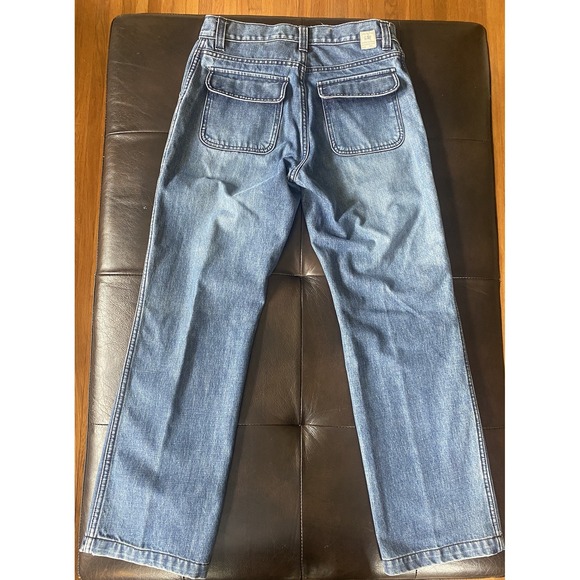 Vintage Y2K GAP Jeans Womens 30x30 Mid Rise Relaxed Straight Army Patch Pockets - Picture 4 of 8